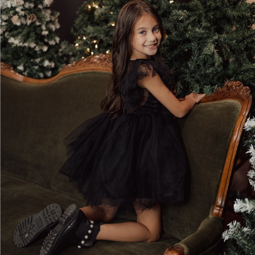 Black flower girl dress or special event dress